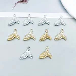 Mermaid Tail Pearl Pendants Zinc Alloy Fish Tail Charms Jewelry Making DIY Necklace Bracelet Accessories For Women