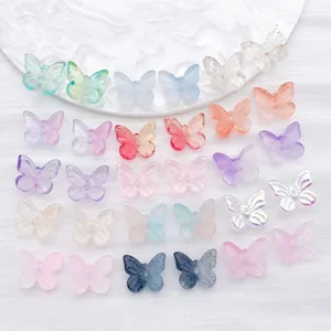 Colorful gradient glass butterfly beads for DIY jewelry making and craft projects