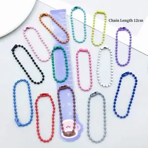 Detail of 12cm colorful matte painted ball chains for DIY jewelry making crafts