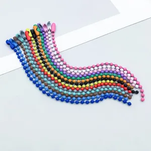 Detailed view of vibrant painted alloy ball chains for handmade DIY jewelry accessories