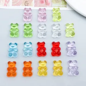 Transparent Acrylic Gummy Bear Charms Multicolor Cartoon Animal Pendants For DIY Bracelet Necklace Jewelry Making Accessories