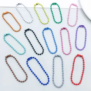 Colorful painted alloy ball chain set for DIY handmade jewelry making accessories