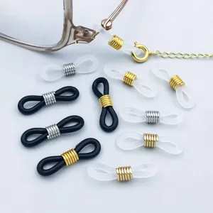 Detailansicht rutschfester Silikon-Achter-Verbinder für DIY-Brillenketten-Zubehör.