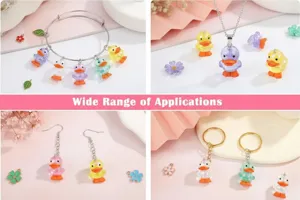 Vielseitige bunte 3D-Acryl-Entenanhänger für DIY-Schmuck, Ohrringe und Schlüsselanhänger