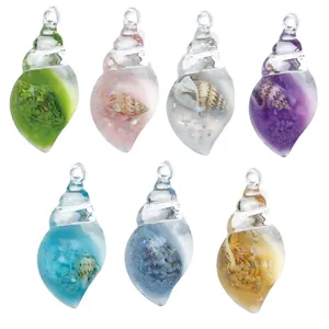 7Pcs colorful resin ocean conch pendants for DIY jewelry making
