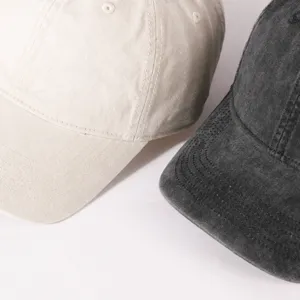 Einfarbige, gewaschene Baumwoll-Baseballkappe, lässiger Sonnenschutzhut für Damen und Herren.
