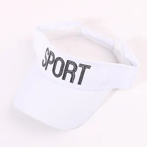 Casquette de visiere blanche avec broderie sport, vetement de sport plein air elegant.