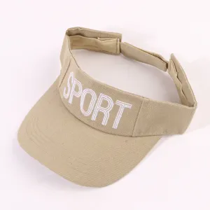 Casquette de sport kaki avec broderie blanche, chapeau de soleil respirant d'exterieur.