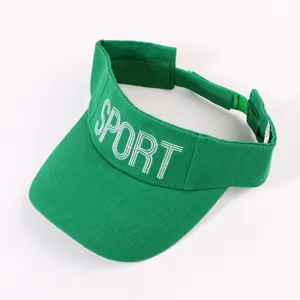 Casquette de sport verte chapeau de soleil ouvert course tennis visière réglable