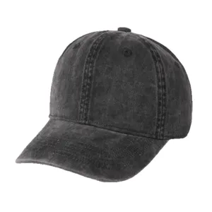 Klassische gewaschene schwarze Baseballkappe für Damen und Herren, ideal für den Sonnenschutz.