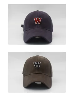 Gorra de béisbol de algodón ajustable con letra W bordada para hombres y mujeres estilo casual.