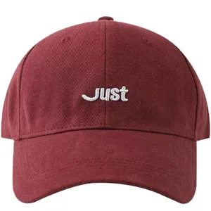 Classic maroon baseball cap featuring white embroidered text, casual style for daily wear.