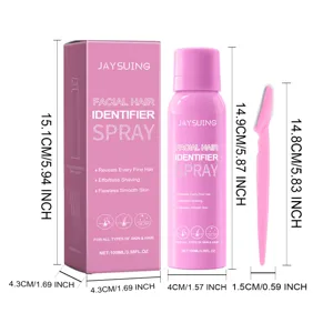 Jaysuing facial hair identifier spray 100ml with eyebrow razor for smooth skin care