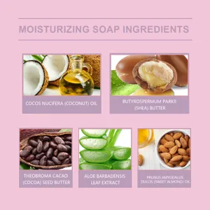 Immagine di dettaglio con ingredienti vegetali naturali per sapone idratante.