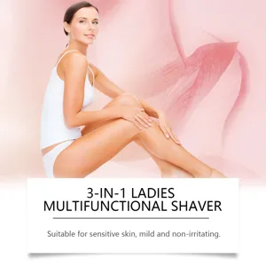 Rasoio multifunzionale donna 3 in 1, depilazione delicata e liscia per pelli sensibili.