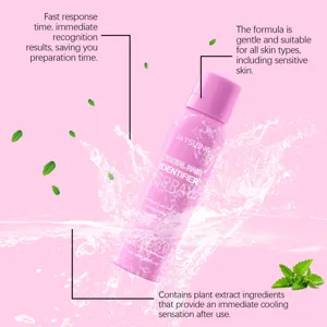 Facial hair identifier spray, gentle formula for sensitive skin, quick recognition and clean shave.