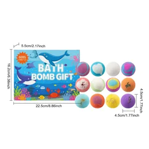 Set de regalo de bombas de baño con 12 bolas perfumadas de colores para el cuidado corporal.