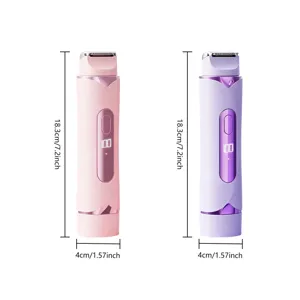 Electric epilator dimension details with 18.3cm height, 4cm width and clear digital display.