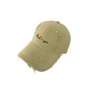 Berretto da baseball ricamato e slavato per uomo e donna, cappello da sole estivo con visiera curva.