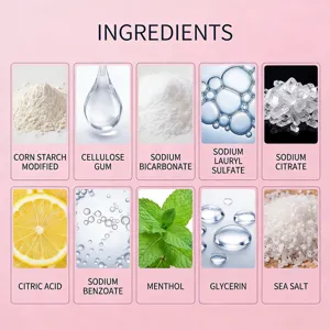 Ingredients chart showing safe components for kids bath bomb, clear and detailed view.