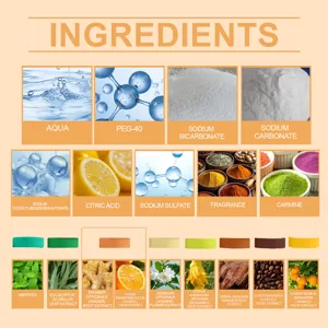 Aromatherapie Duschtabletten Inhaltsstoffe Details, natürliche Pflanzenextrakte frischer Duft.