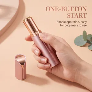 Kompakter elektrischer Gesichts-Haarentferner für Frauen im Lippenstift-Design, tragbar und einfach.