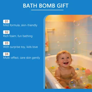Set de bomba de baño para niños con juguete sorpresa fórmula suave espuma cuidado de la piel