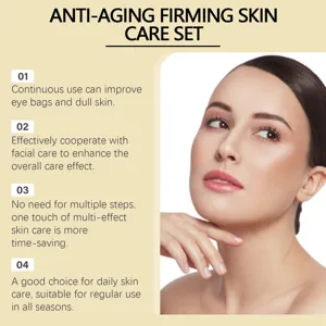 Gedetailleerd overzicht van de anti-aging verstevigende huidverzorging voor ogen en hals.