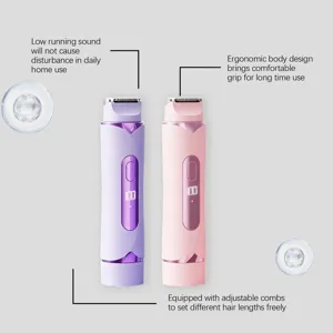 Portable electric epilator with LCD display, ergonomic design, low noise for smooth hair removal.
