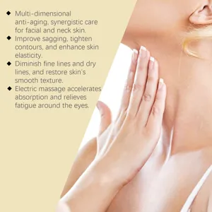 Detailweergave van de oog- en halsanti-agingcrème met professionele liftende massageverzorging.