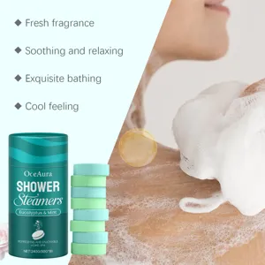 Pastiglie per doccia OceAura eucalipto menta, compresse rilassanti per bagno spa 240g.