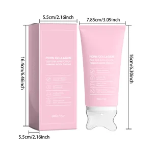 PDRN collageen verstevigende halscreme met gua sha applicator voor gladde huidverzorging.