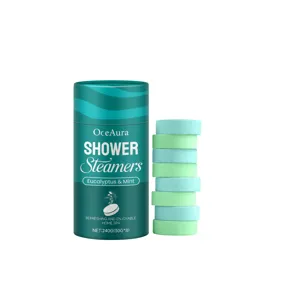 OceAura pastiglie doccia eucalipto menta, confezione da 8 compresse aromatiche per spa a casa.