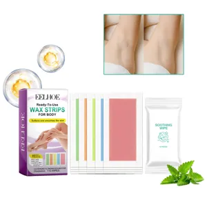 Set de bandes de cire corporelle Eelhoe pour une épilation douce avec lingettes apaisantes.