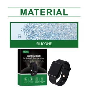 Black silicone smart sports watch with health monitoring box product detail view.