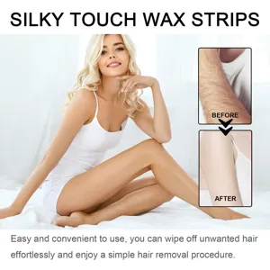Bandes de Cire Dépilatoires Pour Corps Bras Jambes Kit de Cire Épilation Sans Douleur Avec Lingettes Apaisantes Douces Tous Types de Peau