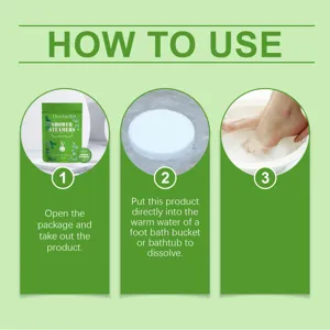 Detailed instruction graphic showing how to use the mint shower steamers step by step.