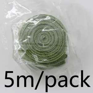 Grünes Drahtkanten Leinenband 5m Packung für Blumen Schleife Geschenkbox Kuchen Verpackung