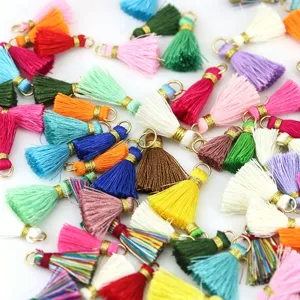 Multi-color mini tassel charms for DIY jewelry, keychains, phone straps, and handmade crafts.