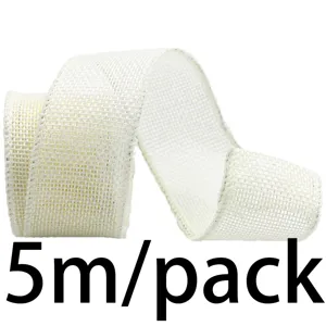 40mm Drahtkante Juteband 5m pro Packung, ideal fur Geschenke Verpackung und Basteln Dekoration.