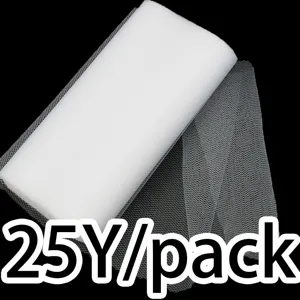 White tulle fabric roll 15cm width for wedding party decoration and DIY craft projects 25y