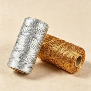 1mm 16-strand metallic thread roll for gift wrapping, holiday party decoration and crafts.