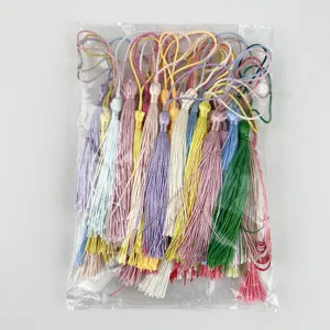 8cm colorful DIY tassels bulk pack detail shot, perfect for handmade jewelry, phone charms and bookmarks.