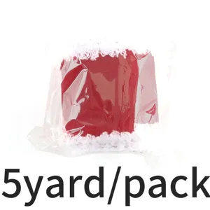Nastro natalizio rosso con bordo in filo morbido confezione da 5 yard per pacchi regalo