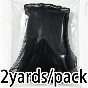 Black mesh lace fabric trim 2 yards pack for sewing clothing decoration DIY craft projects