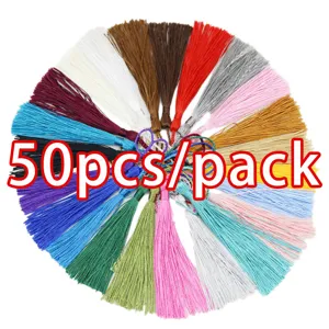Colorful DIY tassels 8cm 50pcs pack for jewelry making bookmarks curtains home textile decor