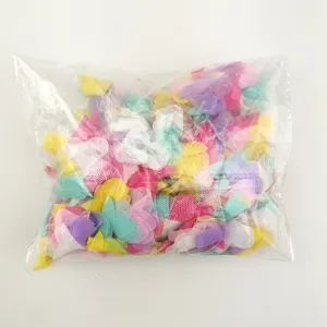 50mm colorful chiffon flower petals, mixed color mesh fabric flowers for DIY craft and sewing.