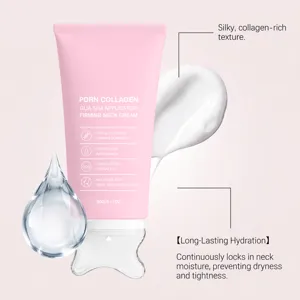 Verstevigende halscrème met Gua Sha applicator, PDRN collageen formule voor de huid.