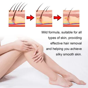 Détail d'épilation à formule douce montrant un soin délicat de la peau et des jambes lisses.