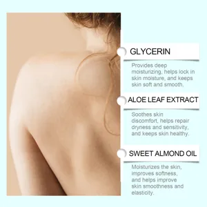 Hydrating body moisturizer cream with glycerin and sweet almond oil for dry skin care.